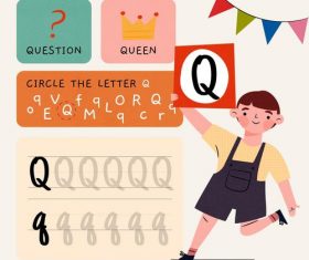 Q letter word meaning and spelling vector