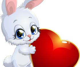 Rabbit and hearts vector