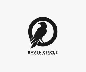 Raven clrcle logos vector