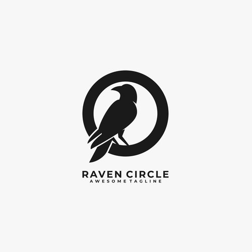 Raven clrcle logos vector