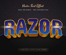 Razor embossed texture effect font text vector