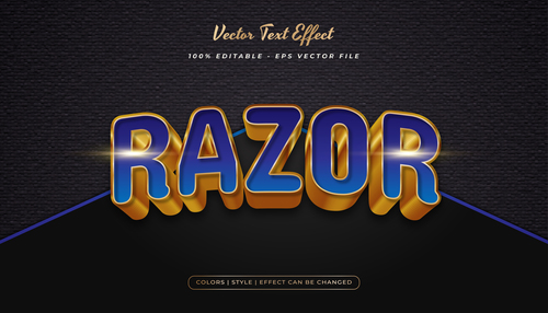 Razor embossed texture effect font text vector