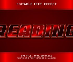 Reading 3d editable text style effect vector