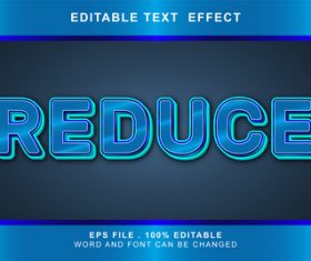 Reduce 3d editable text style effect vector