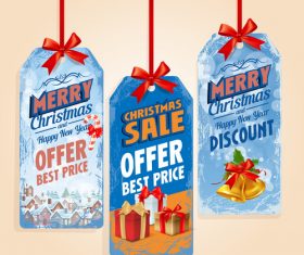 Ribbon sale label XMAS vector