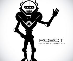 Robot background illustration vector