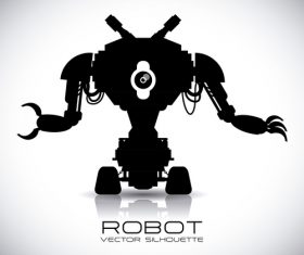 Robot silhouette vector