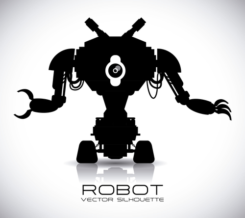 Robot silhouette vector