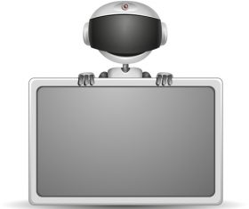 Robot vector holding a screen