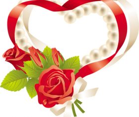 Rose heart pattern vector