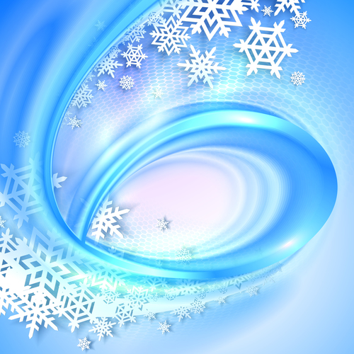 Rotating wind and snowflake background vector