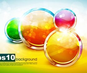 Round colorful button icon vector