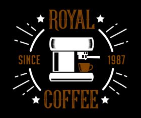 Royal coffee badges logo vector
