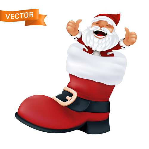 Santa Claus cartoon icon vector in boots
