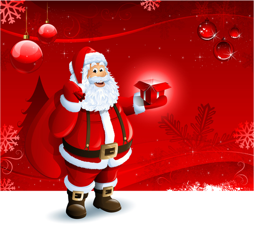 Santa Claus hand with gift vector