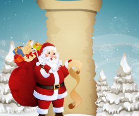Santa Claus holding a list of gifts vector