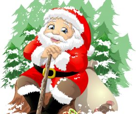 Santa Claus sitting down and resting vector