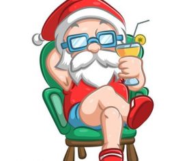 Santa Claus vector enjoying the holiday