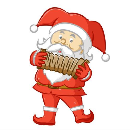 Santa Claus vector playing the accordion