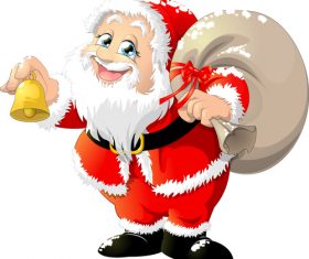 Santa Claus vector ringing a bell
