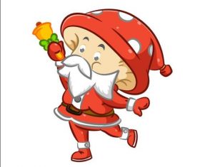 Santa Claus vector ringing a bell