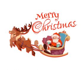 Santa Claus vector sitting on a sleigh