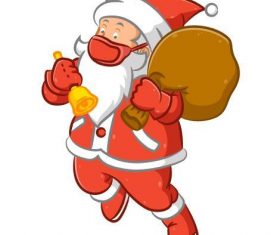 Santa Claus on a skateboard giving gifts vector free download