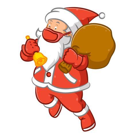 Santa Claus vector wearing a mask giving gifts