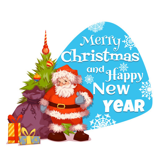 Santa claus background greeting card vector