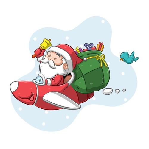 Santa claus flying vector