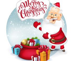 Santa claus new year greeting vector