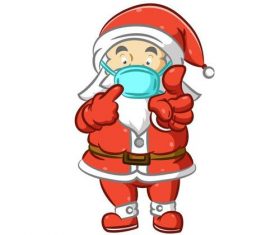 Santa reminds to wear a mask vector