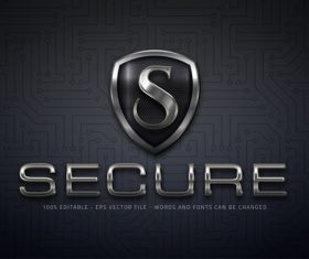 Secure 3d editable text style effect vector