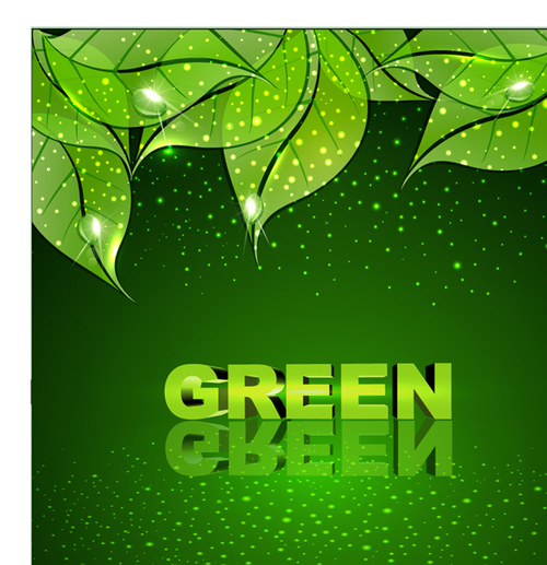 Seductive green leaf background vector