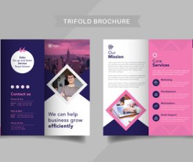 Service management trifold brochure vector