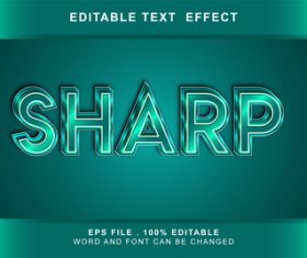 Sharp 3d editable text style effect vector
