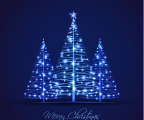 Shiny christmas tree vector