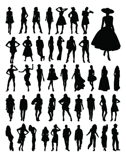 Silhouette people vector