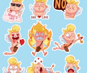 Single Valentine's Day color sticker vector