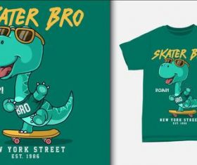 Skater bro and T-shirt printing design vector