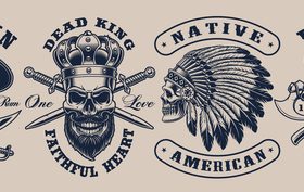 Skull tattoo logo vector