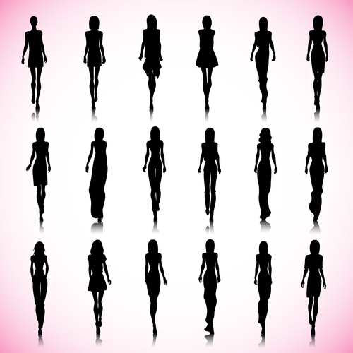 Slim female silhouette vector