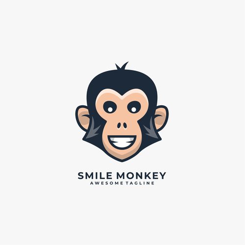 Smile monkey logos vector