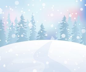 Snow scene illustration vector