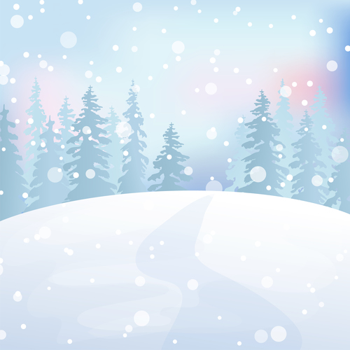 Snow scene illustration vector