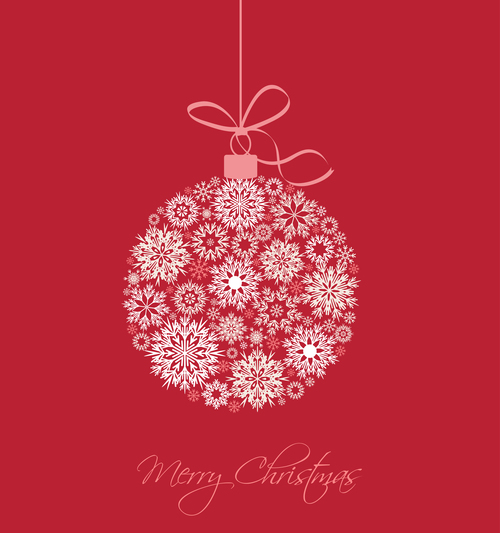 Snowflake christmas balls vector free download