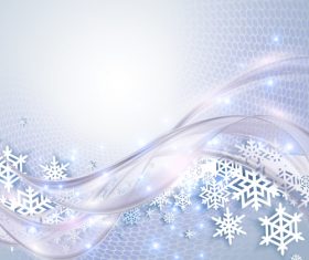 Snowflakes and streamers background vector
