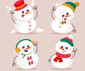 Snowman cartoon illustration vector
