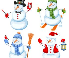 Snowman vector in different poses