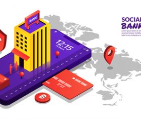 Social banking concept illustration vector